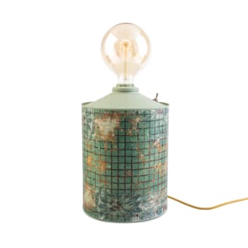 Etnisk - Lámpara artesanal de metal reciclado multicolor 48x20 cm