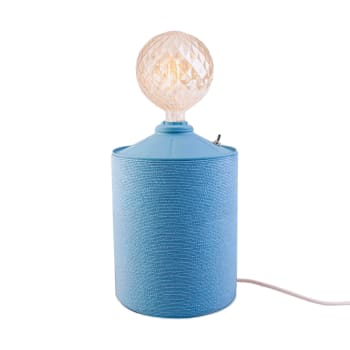 Snor - Lámpara artesanal de metal reciclado azul 48x20 cm