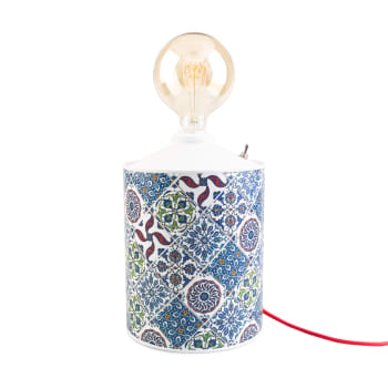 Telhas - Lámpara artesanal de metal reciclado multicolor 48x20 cm