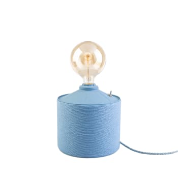 Snor - Lámpara artesanal de metal reciclado azul 37x20 cm