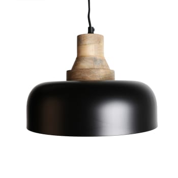 Lámpara de techo, de hierro, en color negro, de 30x30x125cm