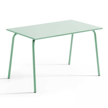 Palavas - Table de jardin en acier 120 x 70 cm vert sauge