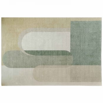 Tappeto design fantasia vegetale sfondo verde salvia 120x170 Hazel