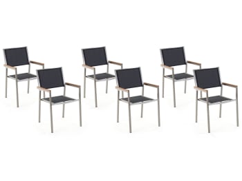 Grosseto - Lot de 6 chaises noires