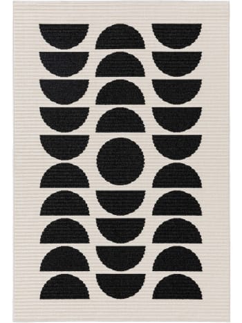 TARO - Tapis d'extérieur & intérieur noir & blanc 120x170