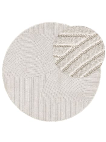 Tappeto rotondo scandinavo all'uncinetto beige 230x230, OEKO-TEX® CROCHET