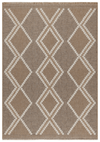 Tappeto intrecciato Raya, 160 cm, In stile boho-chic, per interni ed esterni, Resistente e