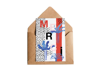 PALMIER - Carte postale double avec enveloppe en papier recyclé