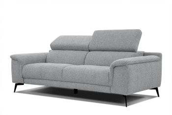 Fiero - 3-Sitzer XXL Sofa aus Stoff, hellgrau
