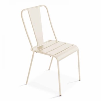 Dieppe - Chaise de jardin en métal ivoire