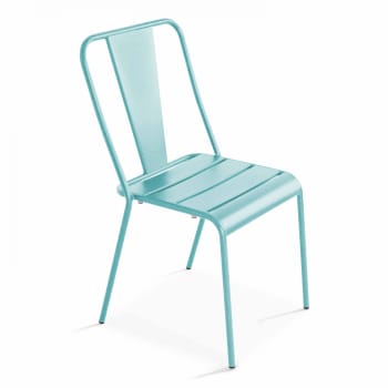 Dieppe - Chaise de jardin en métal turquoise