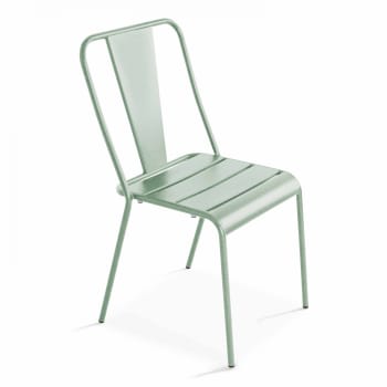 Dieppe - Chaise en métal vert sauge
