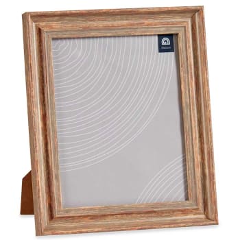 Cadre en verre avec bord en bois naturel 25x25 cm Passepartout
