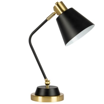 Lampe de bureau métal noir et doré 31x16x45cm