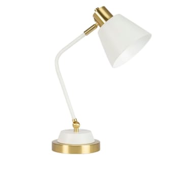 Lampe de bureau métal blanc et doré 31x16x45cm