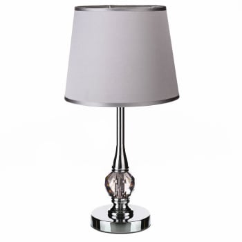 Lámpara de mesa de metal plateada de 22x44 cm