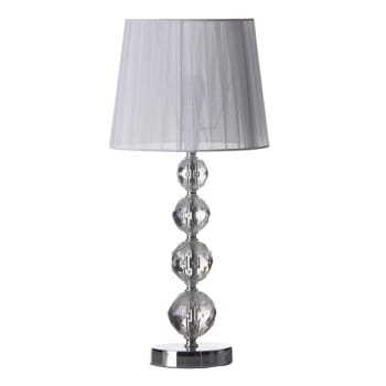Lámpara de mesa de metal blanca de 25x54 cm