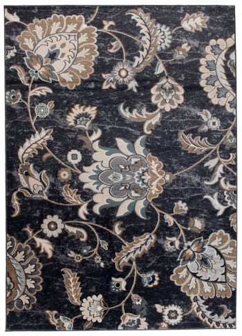 TAPISO Dubai Alfombra de Salón Pelo Corto Tradicional Rojo Crème Azul  Floral Medallón Borde OEKO-TEX 200 x 300 cm