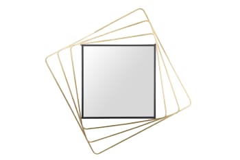 Espejo dorado de cristal 90x2x90cm