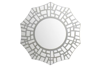 Espejo plata de cristal 80x1.5x80cm