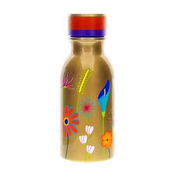 Mini keep cool bottle - Borraccia termica 40 cl  - Jardin Fleuri Gold - PP - 18 x 0 x 0 cm
