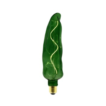 Lampadina peperone con filamento led in vetro verde