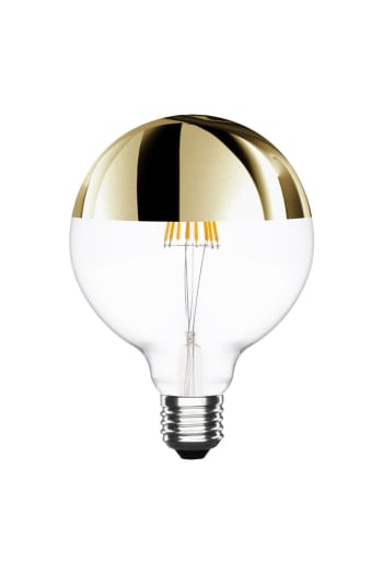 Bombilla de filamento LED en forma de gota con cúpula dorada