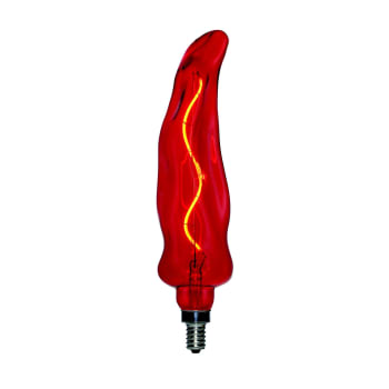 Bombilla pimiento con filamento LED de cristal rojo