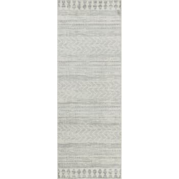 TAPISO Boho Rotondo Tappeto Salotto Etnico Camera da Letto Soggiorno Peloso Shaggy Grigio Crema Pelo Lungo 200 x 200 cm | Leroy Merlin