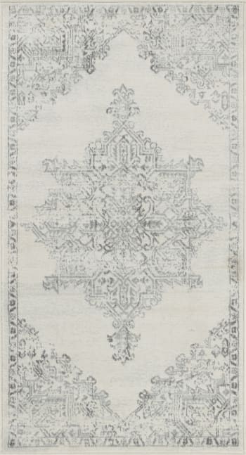 Ceren - Orientalischer Vintage Teppich Weiß/Grau 80x150