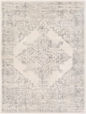 Ceren - Tapis Vintage Oriental Blanc/Gris 120x170