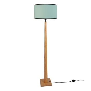 NIDRA - Lámpara de pie madera natural y verde