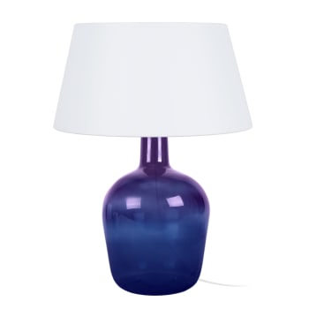 BORDEAUX - Lampe de chevet verre violet et blanc