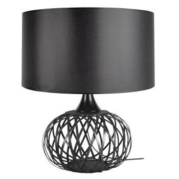 CITROUILLE - Lampe de salon métal anthracite et noir