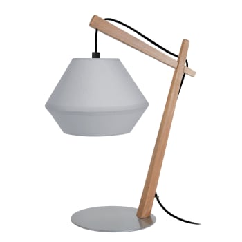 BELFORT CONE - lámpara de noche madera natural y gris