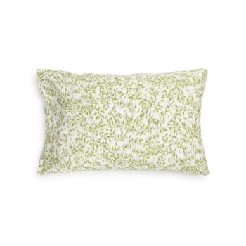 GRAMA - Funda almohada algodón hojas verde 45x110