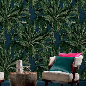 papier peint daintree palmiers bleu vert 1005x52cm