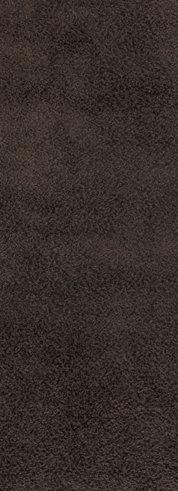Lilly - Alfombra de pasillo shaggy moderna marrón oscuro 80x220