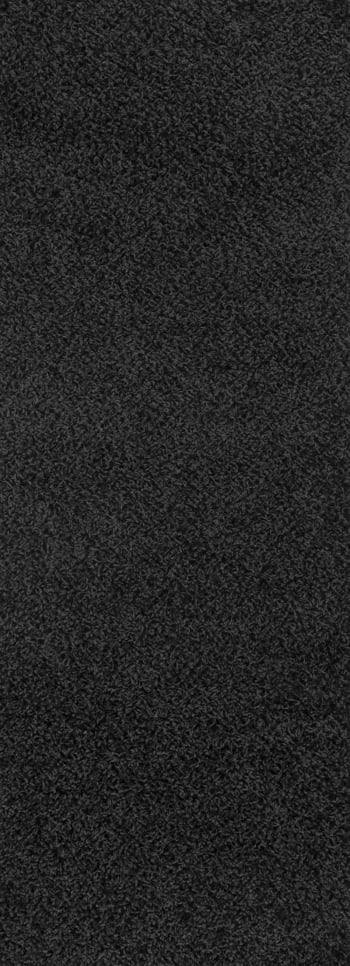Lilly - Tapis de Couloir Shaggy Moderne Noir 80x220