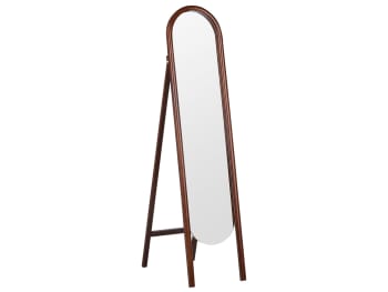 Chelles - Standspiegel Massivholz dunkler holzfarbton 150x30