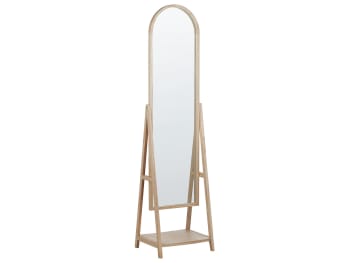 Chambery - Miroir sur pied en bois solide bois clair 170x43