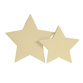 Infantil - Estrellas infantiles artesanales madera pino amarillo 26 cm y 21 cm
