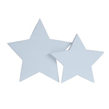 Infantil - Estrellas infantiles artesanales madera pino azul 26 cm y 21 cm