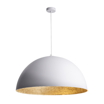 Esferika 12 - Lámpara de techo de acero blanco y dorado de 90 cm