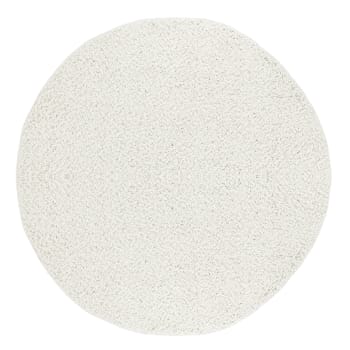 Lilly - Tapis Rond Shaggy Moderne Blanc Ø 120