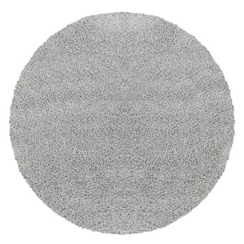 Lilly - Moderner Hochfloriger Runder Shaggy Teppich Teppich Grau Ø 160