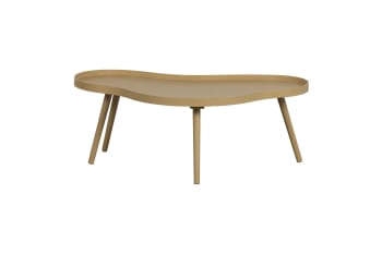 Mae - Table d'appoint en bois organique beige