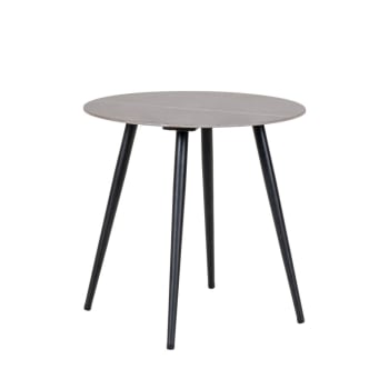 Lazio - Table d'appoint effet marbre D45cm gris