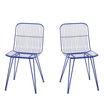 Ombra - Lot de 2 chaises design en métal bleu