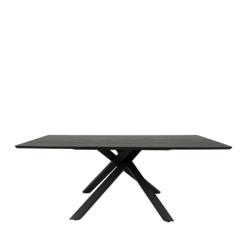 Cox - Table à manger en bois 200x95 noir